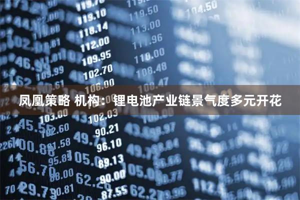 凤凰策略 机构：锂电池产业链景气度多元开花